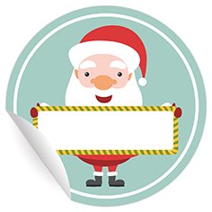 24 Weihnachtsmann Aufkleber zum beschriften, MATTE universal Papieraufkleber für Einladungen, Geschenke, Sticker selbstklebende Etiketten für Paket Brief Deko (ø 45mm) von Kartenkaufrausch