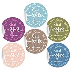 24 tolle Weihnachts Geschenk Aufkleber "Erst am 24.12 öffnen" in lila, oliv, blau, rosa, hellblau, braun MATTE universal Papieraufkleber runde selbstklebende Sticker ø 45mm von Kartenkaufrausch