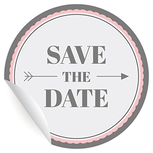 5 x 24 tolle "Save the Date" Aufkleber | Sticker, MATTE Papieraufkleber für Einladungen, Sticker selbstklebende Etiketten für Paket Brief Deko (ø 45mm); 24 x 1 Motive) von Kartenkaufrausch