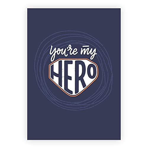 Hochwertige Helden Glückwunsch Grußkarte mit Umschlag: You’re my hero - coole Klappkarte für Mann & Frau zum Geburtstag, Muttertag, Vatertag, Dankeschön von Kartenkaufrausch