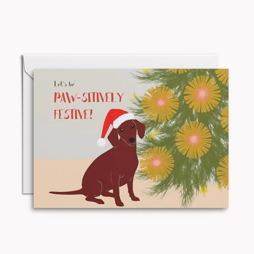 Set mit 10 humorvollen Weihnachtskarten „Paw-sitively Festive!“ – moderne Dackel-Klappkarten mit Weihnachtsbaum, inkl. Umschläge Set mit 10 humorvollen Weihnachtskarten „Paw-sitively Festive!“ – moderne Dackel-Klappkarten mit Weihnachtsbaum, inkl. Umschläge von Kartenkaufrausch