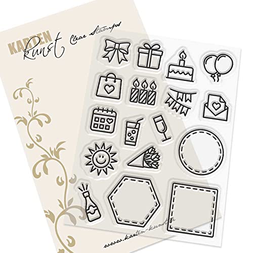 Clear Stamp-Set Motiv-Stempel Karten-Kunst Geburtstag & Jubiläum KK-0240 - Mini Frames Congratulations von Karten-Kunst