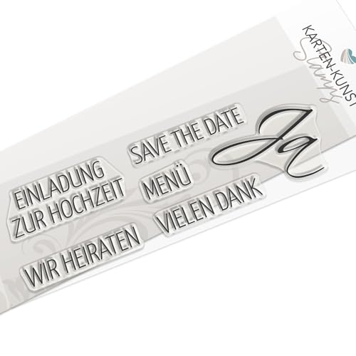 Clear Stamp-Set Stempel-Gummi Einladung - Karten-Kunst "Hochzeit" von Kartenkunst