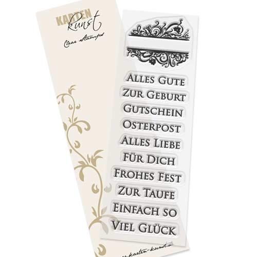 Karten-Kunst Clear Stamp-Set Stempel-Gummi Eingerahmte Worte von Karten-Kunst