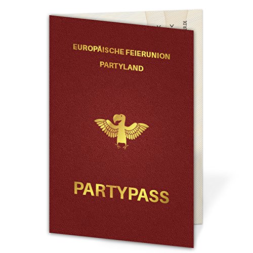 Personalisierte Hochzeitseinladungen (10-100 Stück wählbar) als Reisepass Ausweis Partypass Einladungskarten zur Hochzeit, Klappkarten mit eigenem Foto, dickes Kartonpapier von Kartenmachen.de