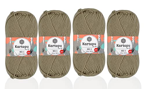 Kartopu No1 Strickseil, Anti-Pilling-Garn, (4 Knäuel) je Knäuel (Knäuel), 100 g, dieses Garn ist ideal für empfindliche Babys (dunkle Haut 861) von Kartopu