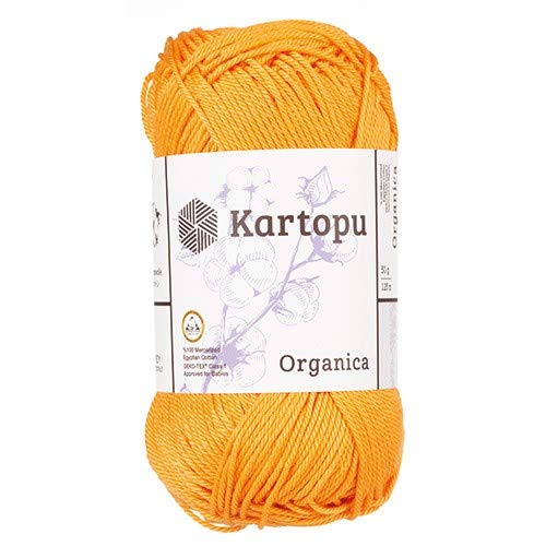 Kartopu Organica 50gr Knaul- Baumwollgarn, – Häkelgarn aus feinster ägyptische Baumwolle (Grundpreis 4,90 für 100gr) (1311 orange) von Kartopu