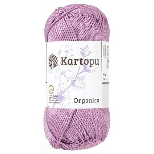 Kartopu Organica 50gr Knaul- Baumwollgarn, – Häkelgarn aus feinster ägyptische Baumwolle (Grundpreis 4,90 für 100gr) (1709 violet) von Kartopu