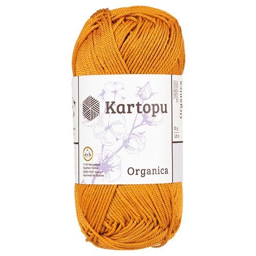 Kartopu Organica 50gr Knaul- Baumwollgarn, – Häkelgarn aus feinster ägyptische Baumwolle (Grundpreis 4,90 für 100gr) (1854 karamel) von Kartopu