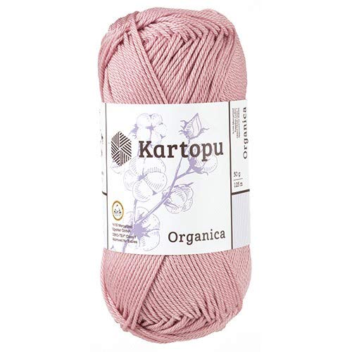 Kartopu Organica 50gr Knaul- Baumwollgarn, – Häkelgarn aus feinster ägyptische Baumwolle (Grundpreis 4,90 für 100gr) (763 dunkelpink) von Kartopu