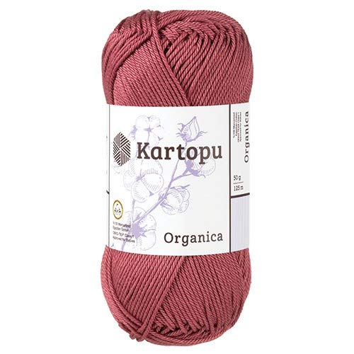 Kartopu Organica 50gr Knaul- Baumwollgarn, – Häkelgarn aus feinster ägyptische Baumwolle (Grundpreis 4,90 für 100gr) 1749 roserot) von Kartopu