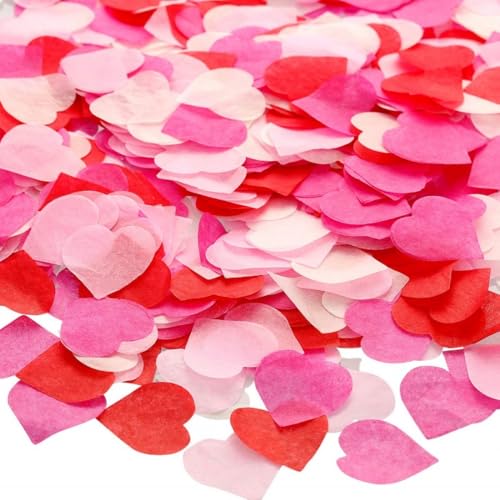 10000 Stück Konfetti Bunt, Konfetti Hochzeit, Konfetti Herzen, Tischdekoration Konfetti, Geeignet für Luftballons Valentinstag Kindergeburtstag Party Feier Hochzeit Veranstaltung (2.5cm) von Kaseryao