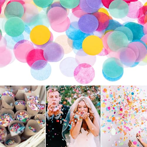 10000 Stück Konfetti Bunt, Konfetti Hochzeit, Rundes Confetti für Luftballons, Tischdekoration Konfetti, Geeignet für Valentinstag Kindergeburtstag Party Feier Hochzeit Veranstaltung (2.5cm) von Kaseryao