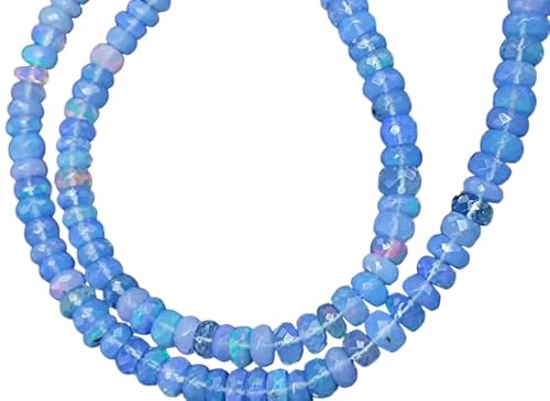 AAA+ Feueropal-blaue Rondelle-Perlen, 3–5 mm, zur Schmuckherstellung, Geschenk für sie, Mutter von Kashish Gems & Jewels