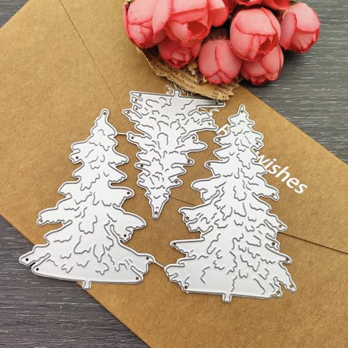 DIY Schmale Kiefernbäume Metall-Stanzformen "Merry Christmas Tree" Zedernholz Stanzformen Schablonen DIY Scrapbooking Dekoratives Prägepapier Scrapbooking (Baum B) von Kashoer