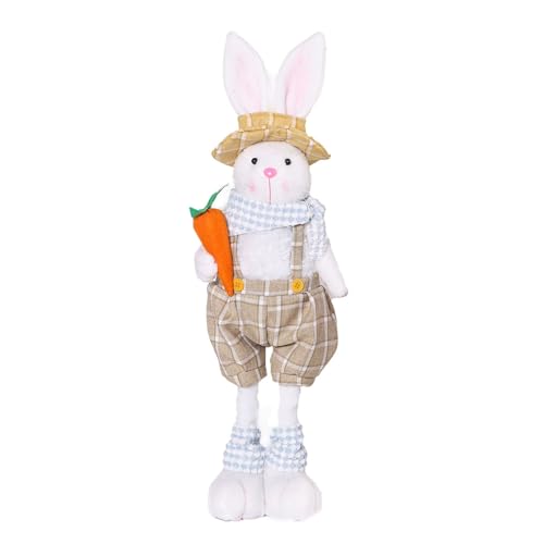 Osterhase Deko Groß Hase Deko Osterhasen Wichtel mit Ausziehbaren Beinen,Osterhase mit Teleskopbeinen Ostern Deko Hase Plüsch Osterdeko Tisch Osterhasen Figur Frühlingsdeko für Zuhause Wohnzimmer (C) von Kashyke