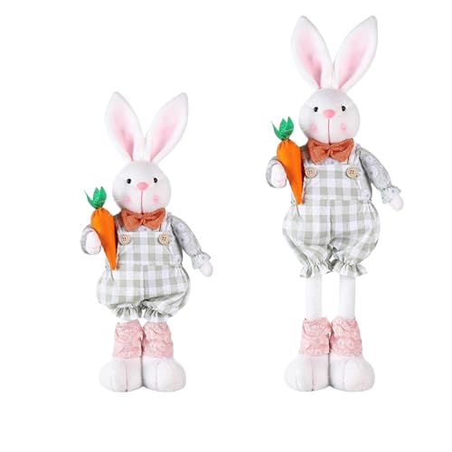 Osterhase Deko Groß Hase Deko Osterhasen Wichtel mit Ausziehbaren Beinen,Osterhase mit Teleskopbeinen Ostern Deko Hase Plüsch Osterdeko Tisch Osterhasen Figur Frühlingsdeko für Zuhause Wohnzimmer (A) von Kashyke