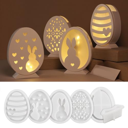 Silikonformen Gießformen Ostern Silikonform Ostern Hase Frühling Gießform Silikon Giessformen Raysin Silikonform Osterhase Silikonform Oster Kerzen Hase Formen für Gips Gießen (D1-6PCS) von Kashyke