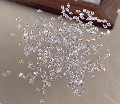 100Pcs Strasssteine Nail Art, Nagel Kunst Strass Set, Glitzersteine Nagel Steinchen, Kristall Rhinestones, Transparenter Flache Rückseite Gems Selbstklebend für Nägel, Bekleidung, DIY von Kaslaider