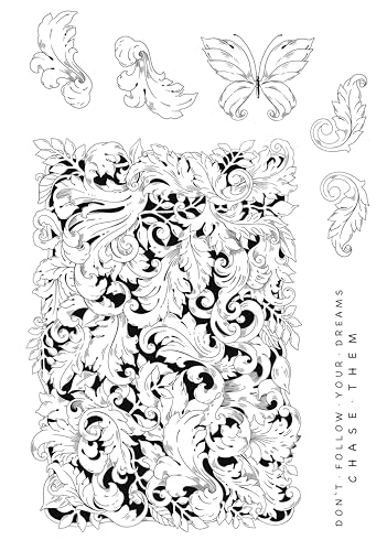 KatKin Krafts KK0039 Beautiful Leaves Stempel-Set, 15,2 x 20,3 cm, transparent, durchsichtig, 6 x 8 in von KatKin Krafts