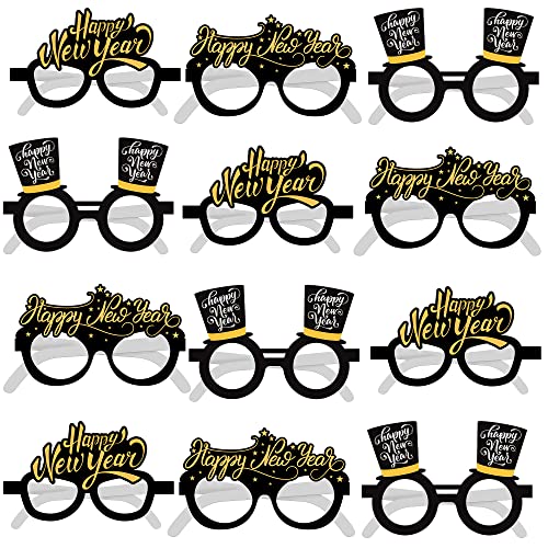 KatchOn Happy New Years Brille 2023-12 Stück | Silvester Brille | Happy New Years Party Brille für Happy New Year Dekorationen 2023 | Silvester Party Supplies 2023, Neujahr Sonnenbrille 2023 von KatchOn