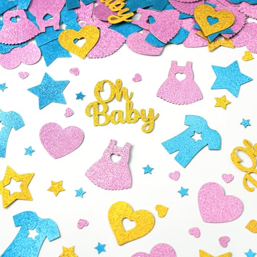 KatchOn, Gender Reveal Tischkonfetti - 240 Stück | Babytücher Konfetti für Geschlecht Offenbarung Dekorationen | Oh Baby Konfetti Babyparty Konfetti für Babyparty Dekor | Gender Reveal Party Supplies von KatchOn