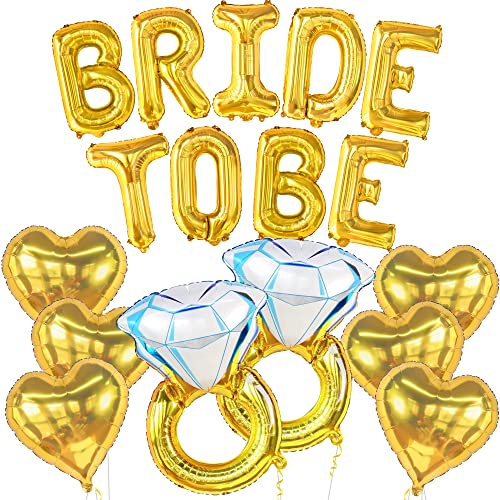 KatchOn, Gold Bride To Be Luftballons-Set – 17er-Pack | Goldene Brautballons | Brautparty-Luftballons für Brautparty-Dekorationen | Goldene „Bride To Be“-Luftballons für goldene Bachelorette-Party-D von KatchOn