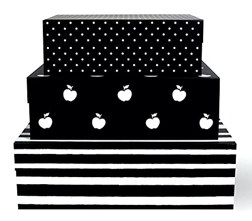 Kate Spade New York Dekorative Aufbewahrungsboxen mit Deckel, 3 Stück, stabile Organizer-Aufbewahrungsbehälter, inklusive kleinen, mittelgroßen, rosafarbenen Nistkästen mit Magnetverschluss, Punkte von Kate Spade New York