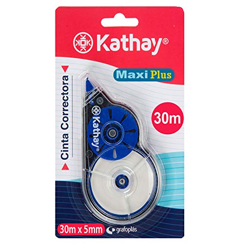 Kathay 86028999 Korrekturband Maxi Plus, 5 mm x 30 m, zufällige Farben: grün und blau, schnell trocknend von Kathay