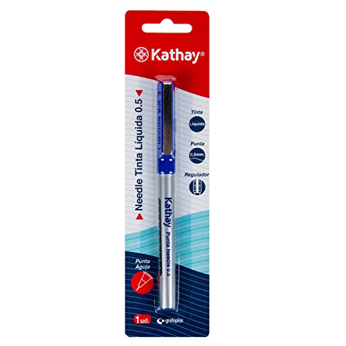 Kathay 86210730 Flüssigtinten-Kugelschreiber, blau, Nadelspitze, 0,5 mm von Kathay