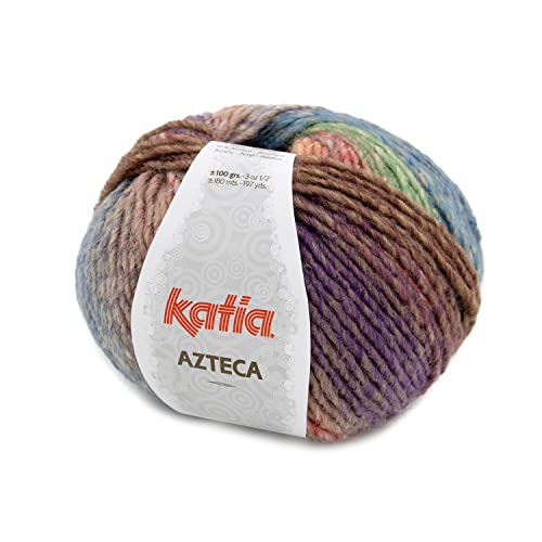 Katia Azteca Wolle mit Farbverlauf zum Stricken und Häkeln für Nadelstärke 5-5,5 mm (7876, 100 Gramm) von Katia Azteca