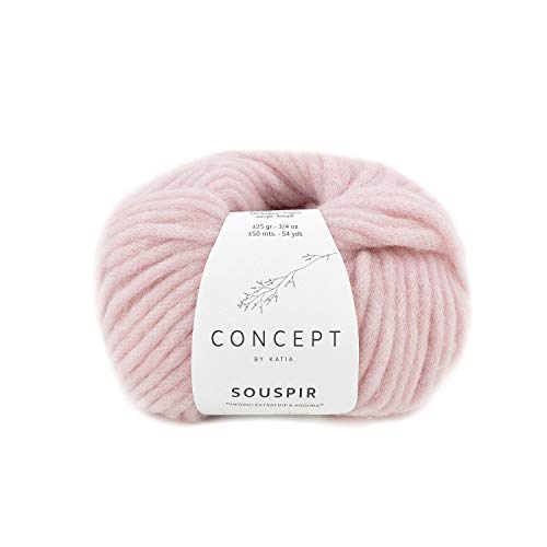 Katia Concept Souspir Angorawolle, dicke Wolle mit Angora zum Stricken oder Häkeln für Nadelstärke 8-9 mm, 25g ca. 50m (74) von Katia Concept