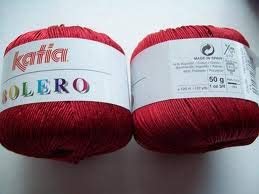 Katia Wolle 2 x 50g Bolero - Farbe: 14 - kirschrot - EIN glänzendes Baumwollmischgarn. von Katia Wolle