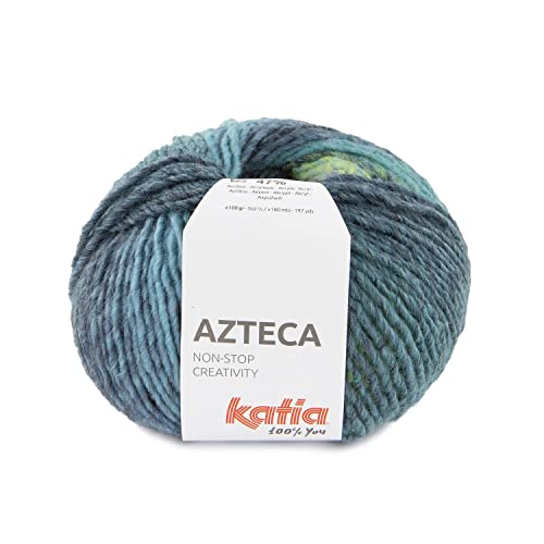 Aztekische Wolle Katia Knäuel 100 Gramm und 180 Meter (Blau Grün (7886)) von Katia