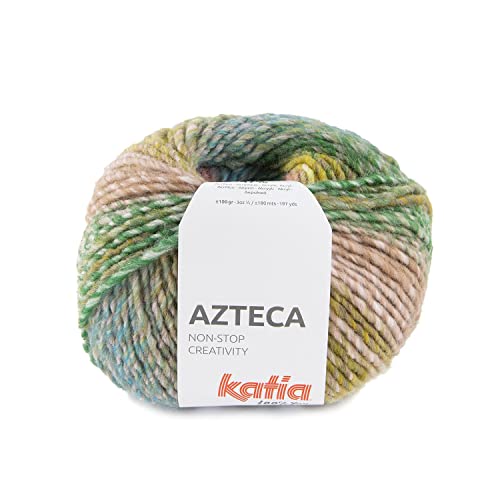 Aztekische Wolle Katia Knäuel 100 Gramm und 180 Meter (Rosa Blau Senf (7888)) von Katia