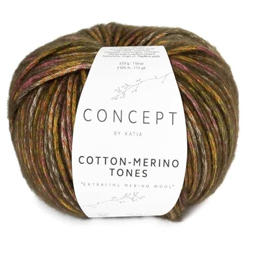 COTTON-MERINO TONES Wolle Katia Khaki Cod.306 von Katia