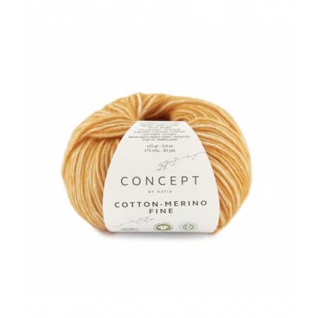 Concept 25g Cotton - Merino fine - Farbe: 82 - hellorange - Ein voluminöses Garn aus Bio-Baumwolle und bester Merinowolle, vereint in zarter Kettenstruktur. von Katia