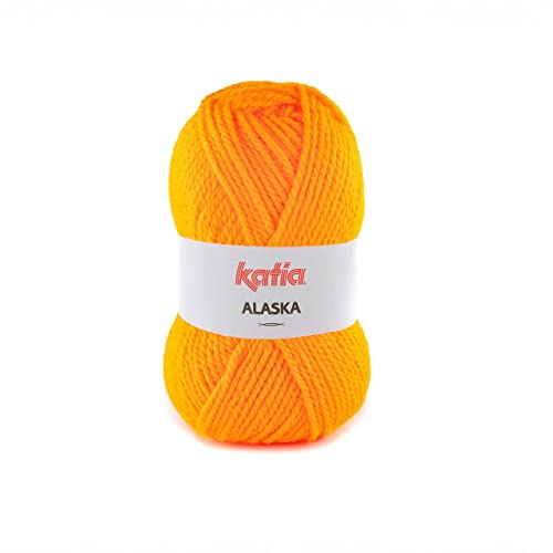 Katia Alaska - Farbe: Naranja Flúor (55) - 100 g / ca. 115 m Wolle von Katia