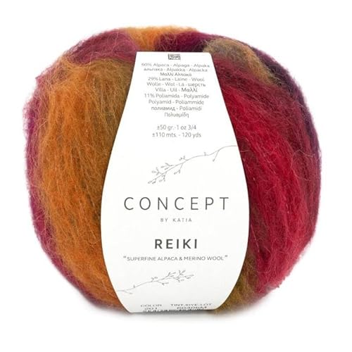 Katia Alpaka Superfein Merino Wolle Garn Cayenne-Farbe Cod.201 von Katia