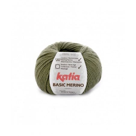 Katia Basic Merino - Farbe: Kaki Claro (70) - 50 g/ca. 120 m Wolle von Katia