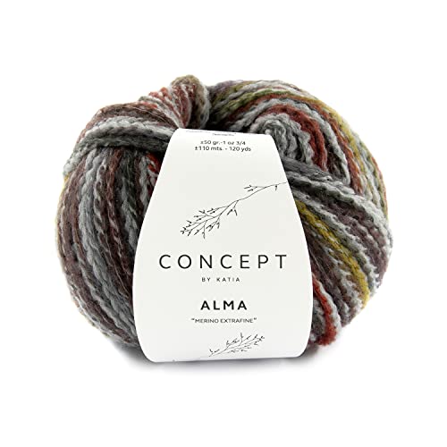 Katia Concept Alma Color 309, bunte Merinowolle zum Stricken oder Häkeln von Katia