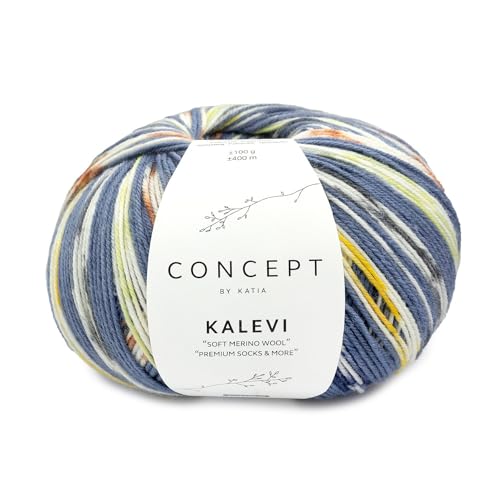 Katia Concept Kalevi Sockenwolle 4-fach 202 - blau/beige/grün/braun von Katia