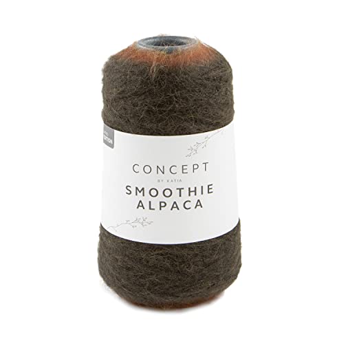 Katia Concept Smoothie Alpaca Lacegarn mit Farbverlauf | Lace Garn Alpaka Farbverlaufsgarn | 200g 600m | 1 Knäuel = 1 Schal (300 - Orangebraun-Ockerbraun-Dunkelbraun) von Katia