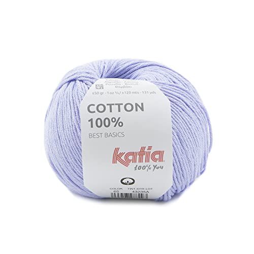 Katia Cotton 100% - Farbe: Lila Pastel (65) - 50 g/ca. 120 m Wolle von Katia