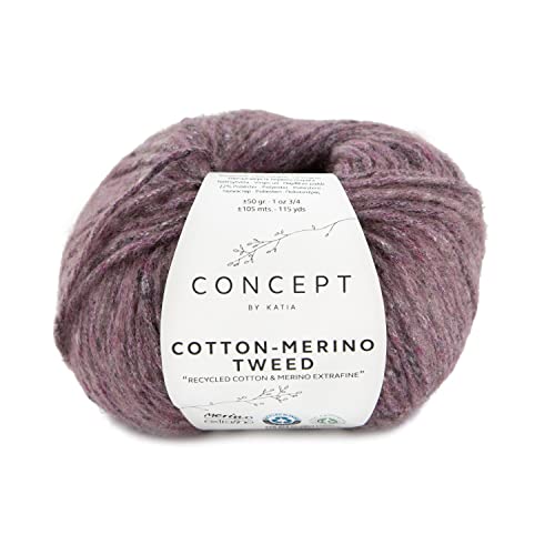 Katia Cotton-Merino Tweed - Concept - Farbe: Rosados Oscuros (509) - 50 g/ca. 105 m Wolle von Katia