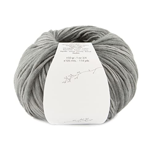 Katia Cotton Merino Wolle Volume, Wolle aus Merinowolle und Baumwolle mit hübschem Flammé-Effekt (211 - Mittelgrau) von Katia