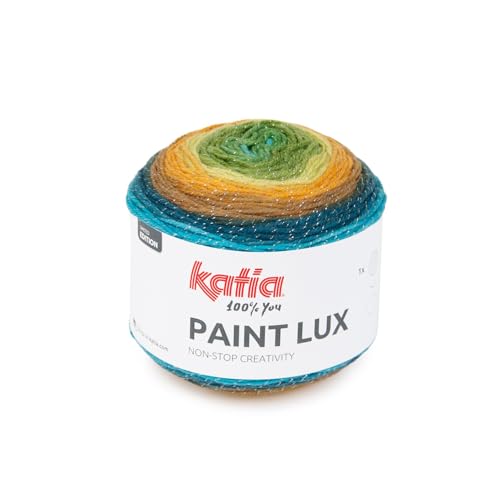 Katia Garn Paint Lux in 150-Gramm- und 540-Meter-Knäueln (57 - Hellbraun, Ockergelb, Zitronengrün) von Katia