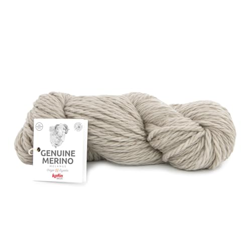 Katia Genuine Merino, dicke Merinowolle beige, aus Spanien, ideal für Jacken, Pullover und Schals, chlorfrei und hypoallergen (101 beige) von Katia