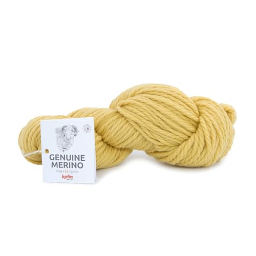 Katia Genuine Merino, dicke Merinowolle mais gelb, aus Spanien, ideal für Jacken, Pullover und Schals, chlorfrei und hypoallergen (55 mais gelb) von Katia