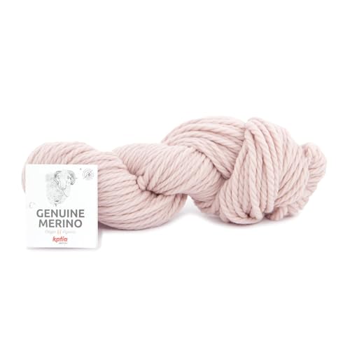 Katia Genuine Merino, dicke Merinowolle rosa, aus Spanien, ideal für Jacken, Pullover und Schals, chlorfrei und hypoallergen (52 rosa) von Katia